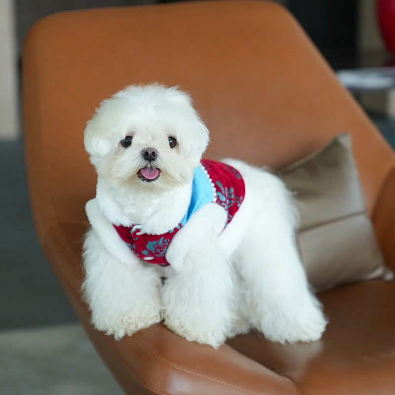 pet Cotton Jacket Fall Winter New Year Sleeveless Vest Warm Thickened
