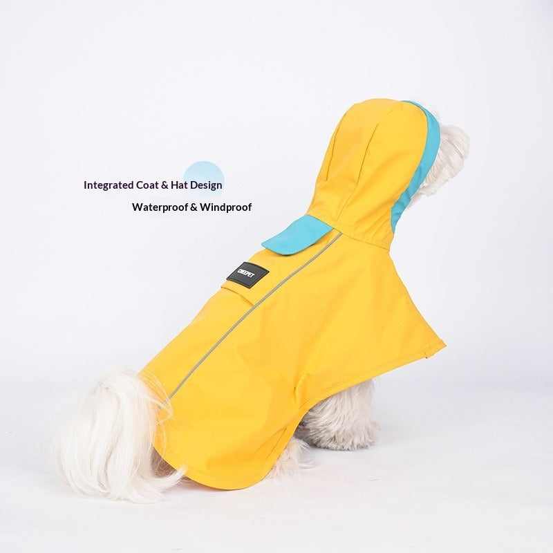 pet Four Season Raincoat Sleeveless Raincoat Waterproof dog Hooded Leash-friendly Windbreaker