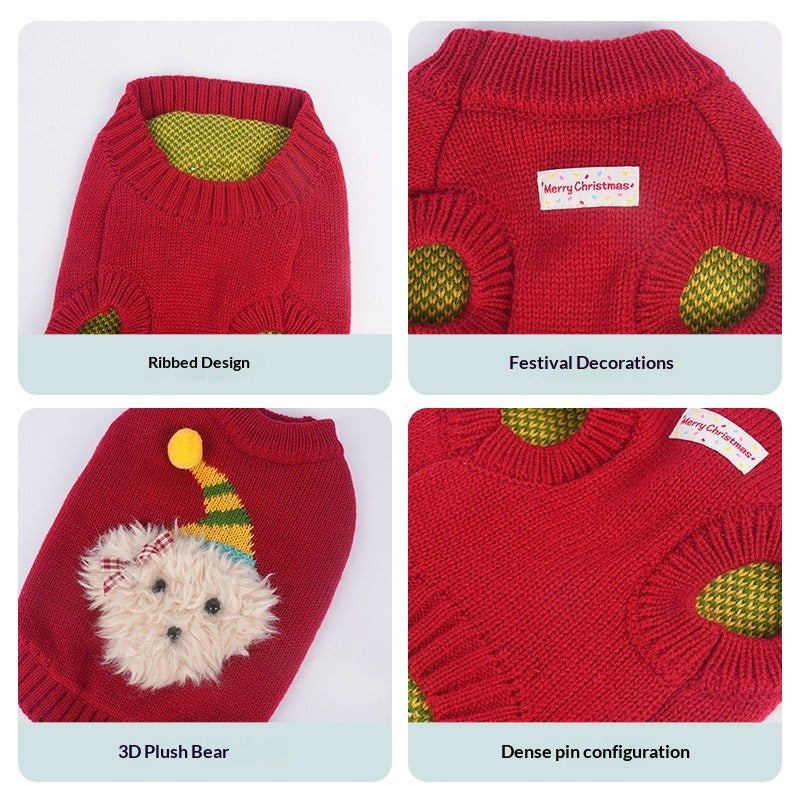 pet Fall Winter dog Sweater New Year Teddy Bichon