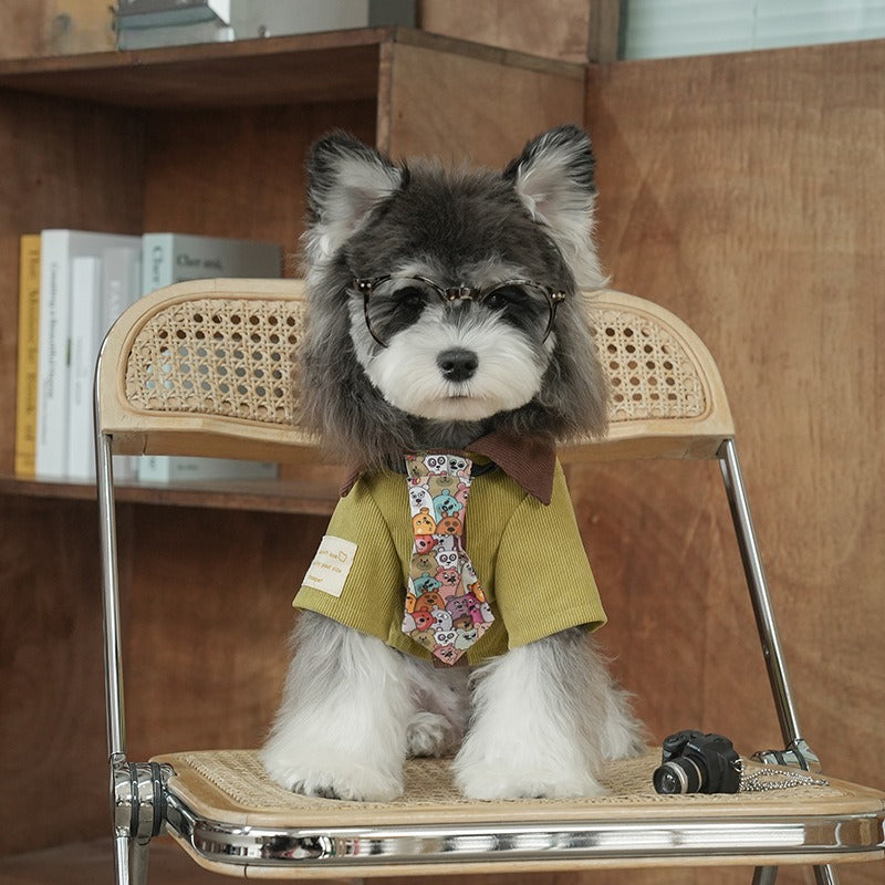 dog Clothes Small Dogs Fall Winter Shirt Lapel dog