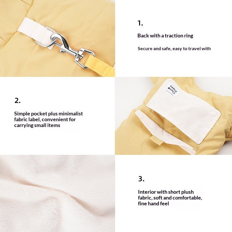 dog Fall Winter Four Leg Cotton Jacket Color Block Leash-friendly Thickened Cotton Jacket Teddy Small Dogs dog Clothes Wholesale