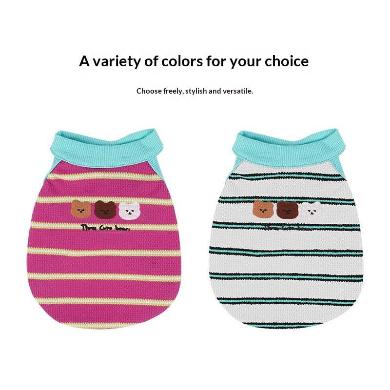 pet Clothing Spring Summer dog Striped Vest Bichon Yorkshire Terrier dog Clothes Summer