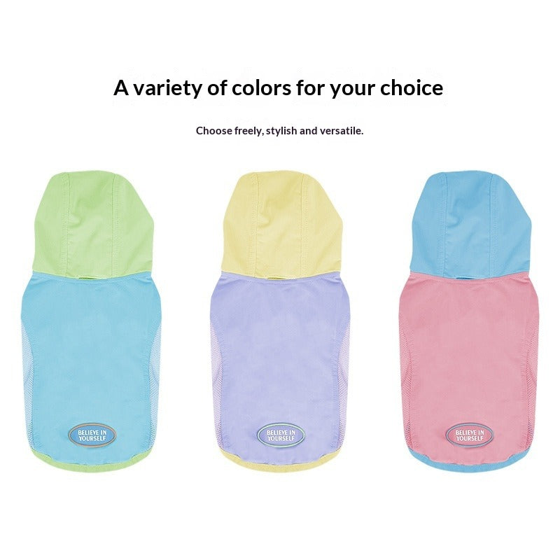 dog Spring Summer Cool Touch Vest Schnauzer pet Bichon Color Block Hooded Wholesale
