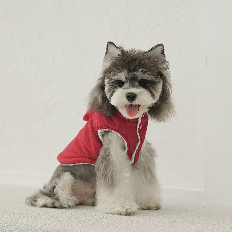 pet Clothes Fall Winter Warm Leash-friendly Cotton Jacket Schnauzer Bichon Sleeveless dog Clothes Wholesale