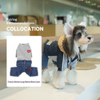 pet Two Leg Cotton Jacket Fall Winter Warm Windproof Waterproof dog Clothes Hooded Leash Outdoor