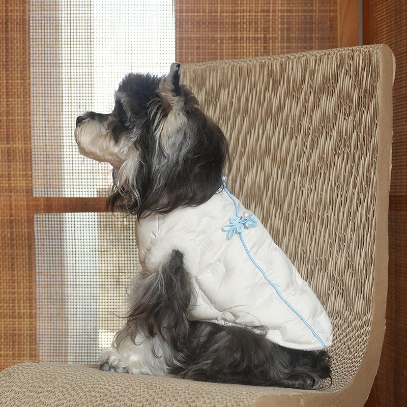 Chinese Style dog Cotton Jacket Vest Fall Winter Warm New Year Multiple Colors Available Fashion pet Sleeveless