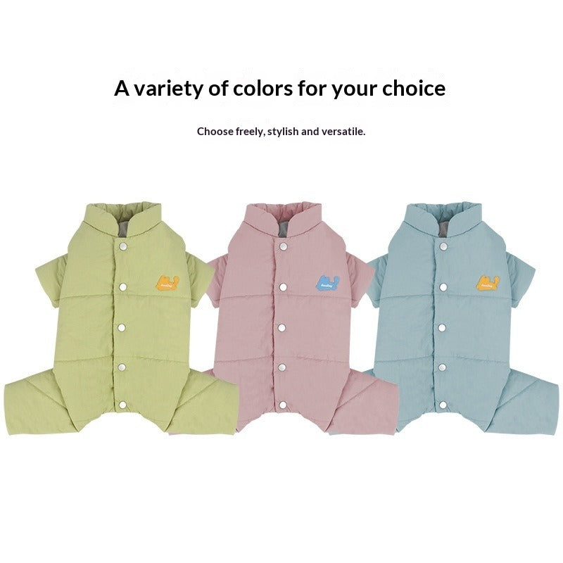 pet Clothes Fall Winter Cotton Jacket Warm Four Leg Schnauzer Maltese Small Dogs Thickened