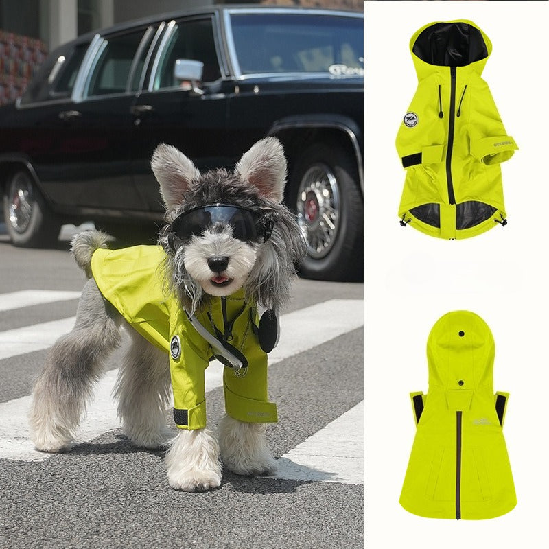 2025 pet Fashion Raincoat dog Clothes Waterproof Hooded Small to Medium Dogs Windbreaker pet Supplies Wholesale
