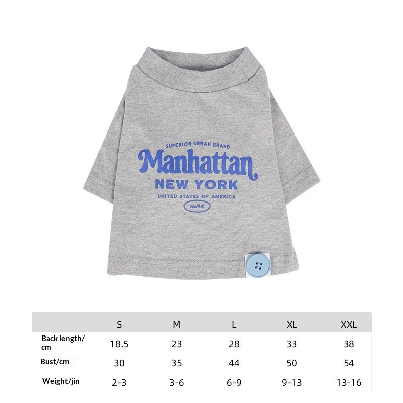 pet Summer T-shirt Lightweight Spring Summer Casual Bichon Teddy Schnauzer Breathable dog Clothes
