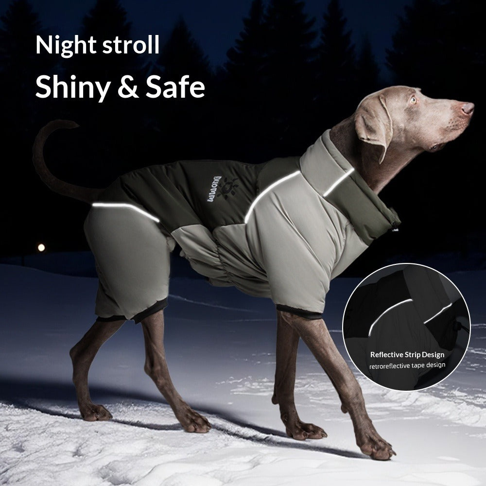 New Winter Waterproof Thickened Full-cover Large dog Four-leg Cotton Jacket