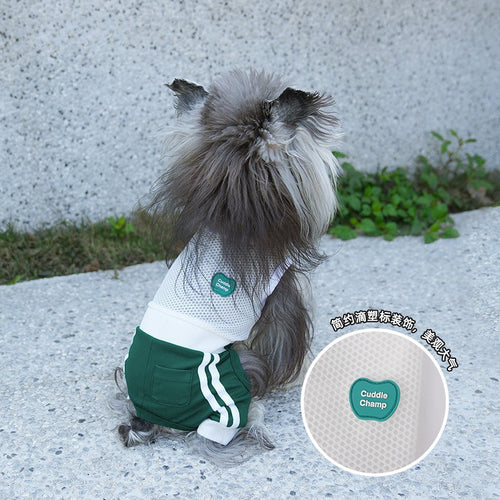 2026 Spring Summer New dog Clothes Mesh Breathable pet Clothes Tennis Sports Four Leg Base Layer