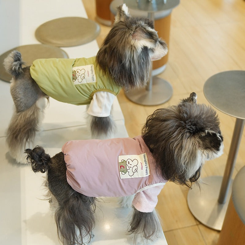 New Arrival pet Clothes Fall Winter dog Warm Simple Outerwear Vest Leash Bichon