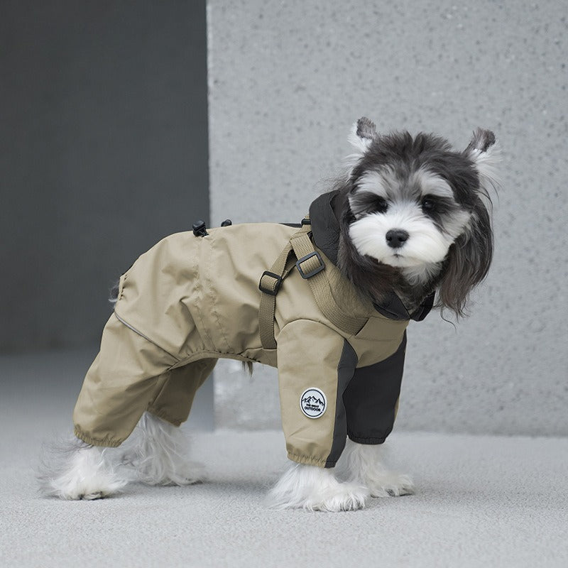 Cross Border pet Clothing dog Raincoat Leash-friendly Waterproof Outdoor Windbreaker
