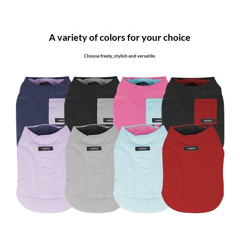 pet Fall Winter dog Maltese Small Dogs Color Block Cotton Jacket Vest Warm