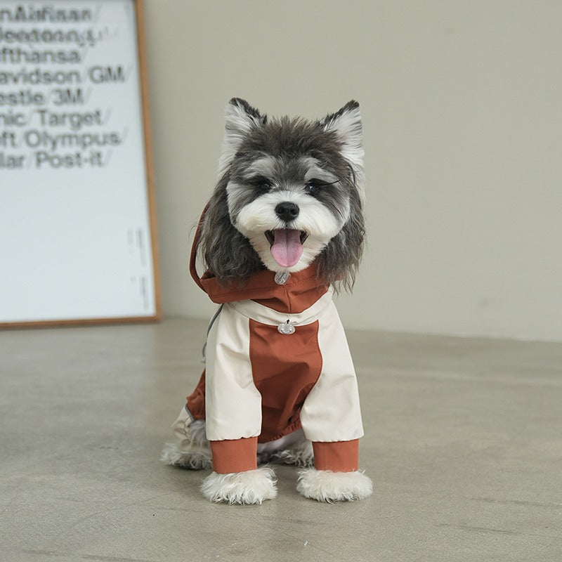 pet Raincoat dog Raincoat Four Season Hooded pet Windbreaker Waterproof Windproof Raincoat