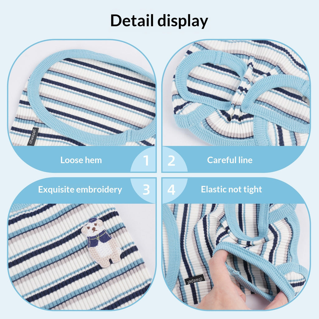 pet Spring Summer Striped Color Match Vest Teddy Schnauzer Bichon dog Clothes Wholesale
