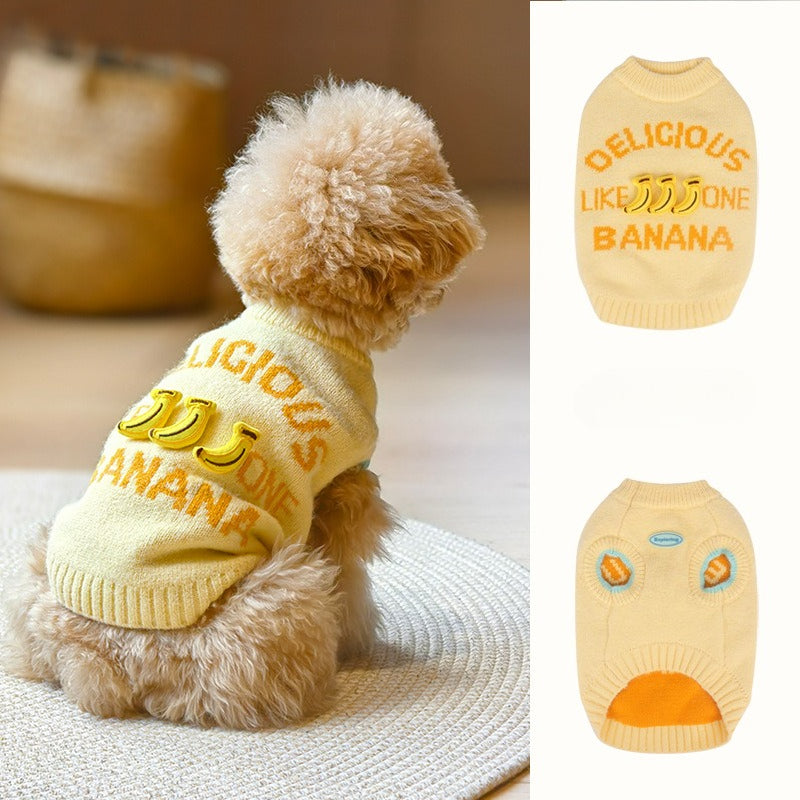 pet Fall Winter Two Leg Sleeveless Sweater dog Clothes Cute Color Block Warm
