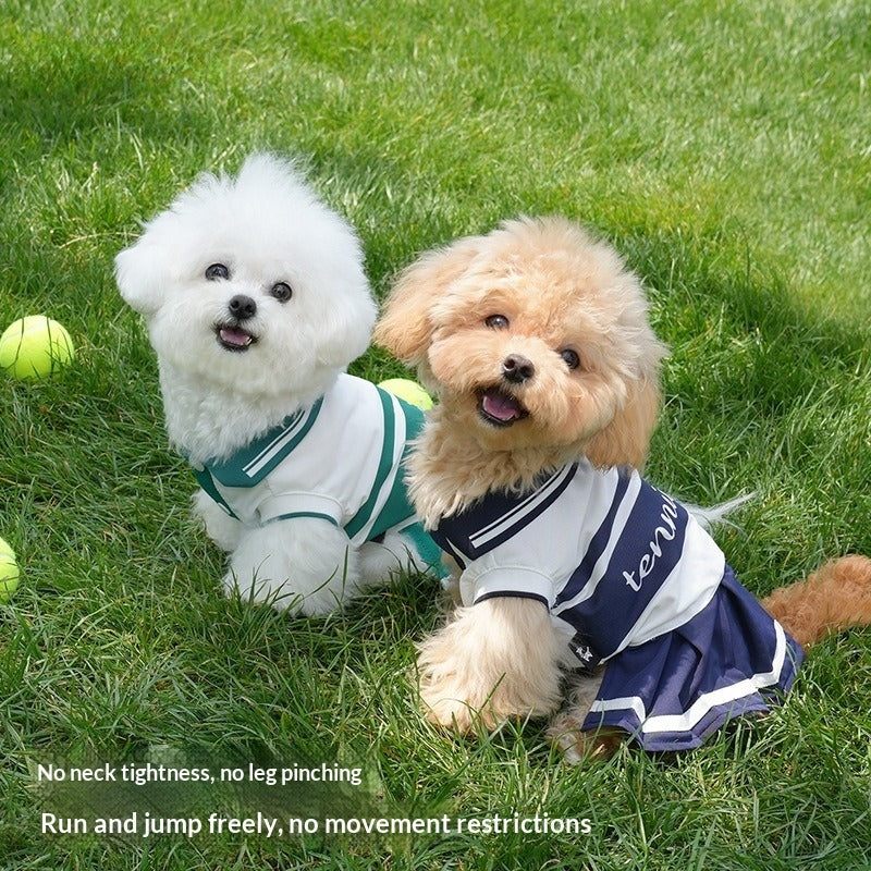 2026 Spring Summer New pet Clothes College Style dog Tennis Bichon Pomeranian Puppy Clothes Factory