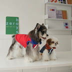 pet Fall Winter Solid Color Cotton Jacket Color Block Lapel Leash-friendly dog Versatile dog Clothes Wholesale