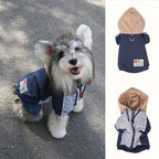 pet Two Leg Cotton Jacket Fall Winter Warm Windproof Waterproof dog Clothes Hooded Leash Outdoor