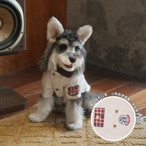 2025 Fall Winter Hot Selling pet Apparel Fashion Warm Schnauzer Bichon Teddy Barn Style dog Clothes