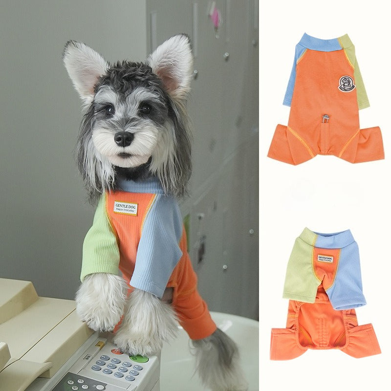 pet Clothing Fall Winter Color Match Four Leg Warm Undershirt Bichon Schnauzer Inner Wear