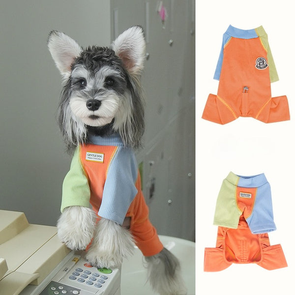 pet Clothing Fall Winter Color Match Four Leg Warm Undershirt Bichon Schnauzer Inner Wear