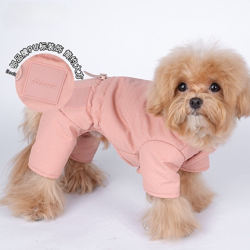 dog Clothes Fall Winter Four Leg Cotton Jacket Teddy Poodle Small Dogs Leash-friendly Thickened pet Clothes Wholesale