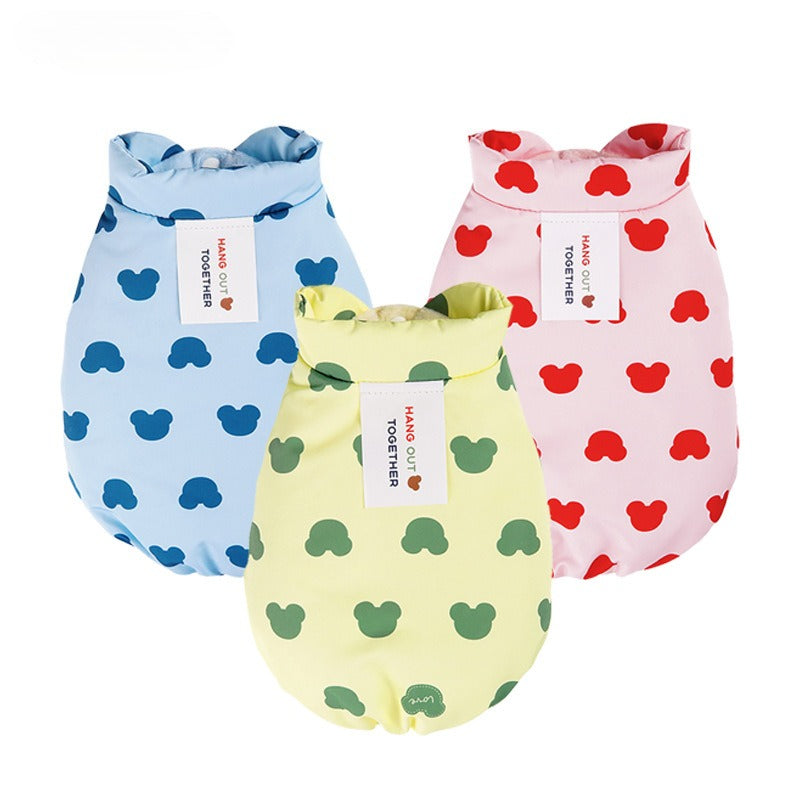 New dog Clothes Thickened Warm Teddy Corgi Windproof Vest Fall Winter Collection pet Cotton Jacket