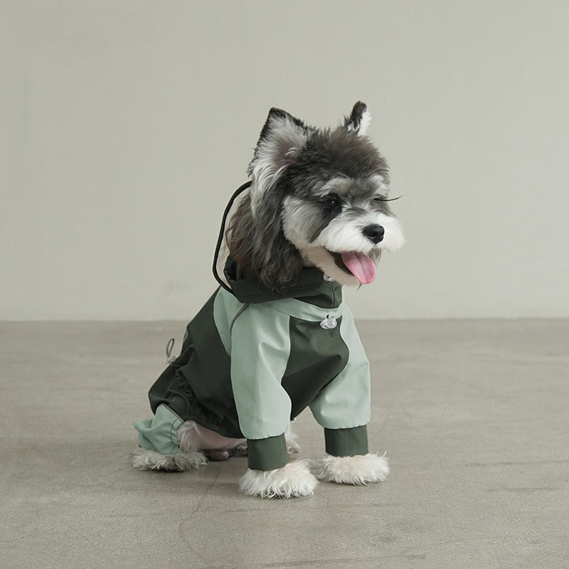 pet Raincoat dog Raincoat Four Season Hooded pet Windbreaker Waterproof Windproof Raincoat
