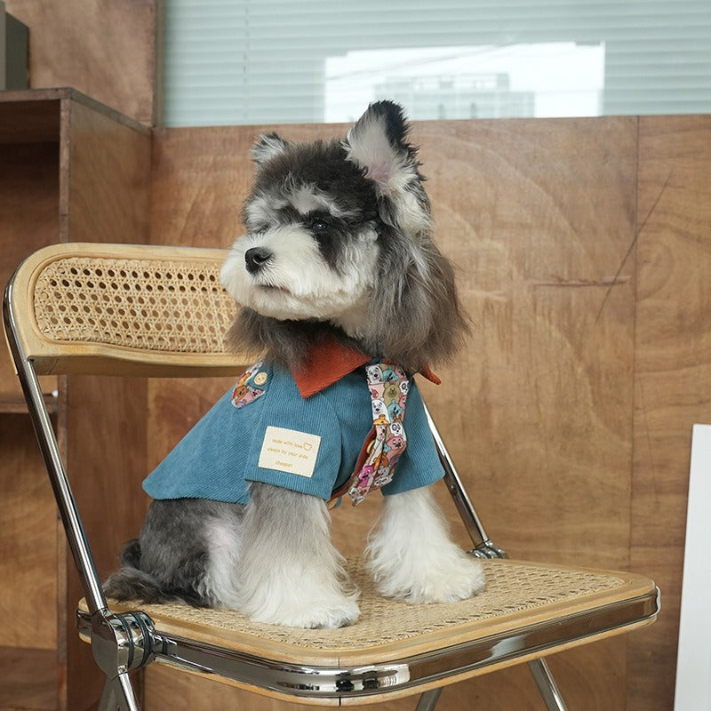 dog Clothes Small Dogs Fall Winter Shirt Lapel dog