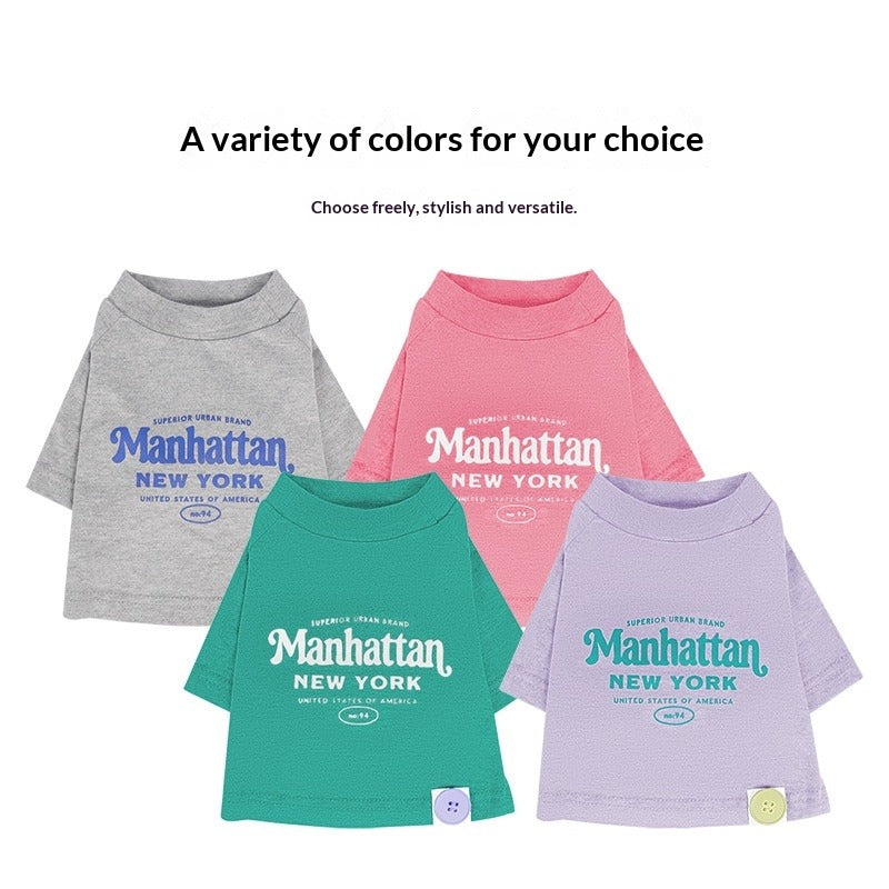pet Summer T-shirt Lightweight Spring Summer Casual Bichon Teddy Schnauzer Breathable dog Clothes