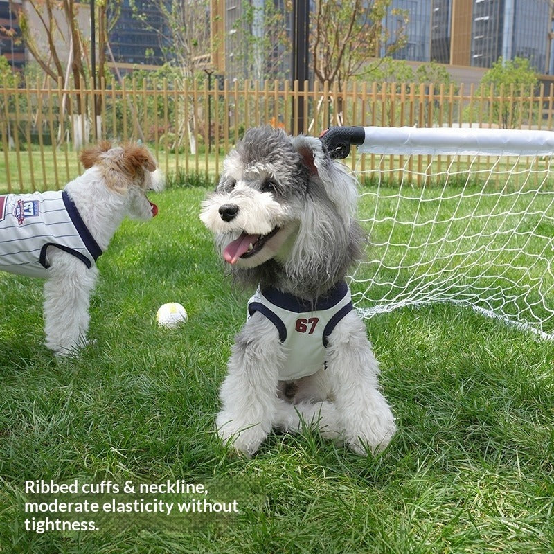 2026 New Fun pet Clothes dog Summer Lightweight Soccer Small to Medium Dogs Sportswear Dachshund