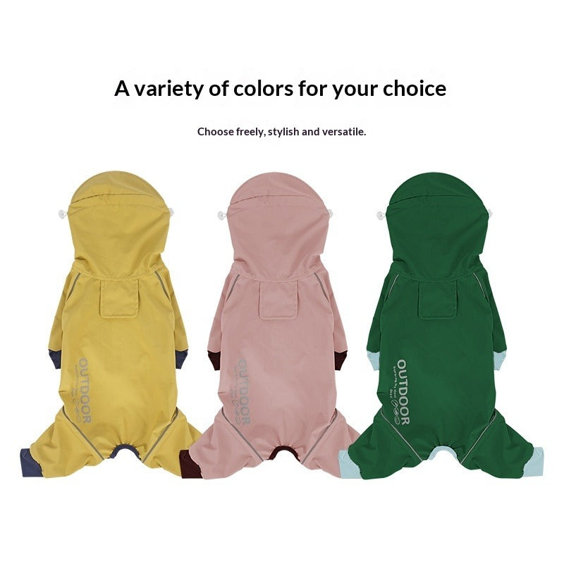 pet Four Season Raincoat Outdoor Windproof Color Block Four Leg Windbreaker Schnauzer dog Clothes Wholesale