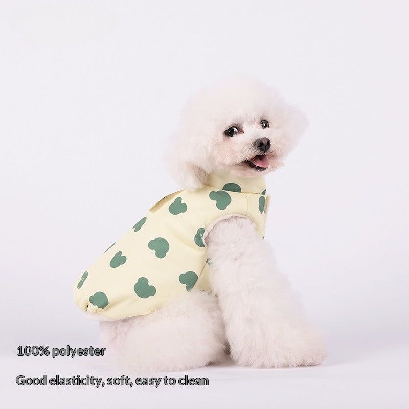New dog Clothes Thickened Warm Teddy Corgi Windproof Vest Fall Winter Collection pet Cotton Jacket