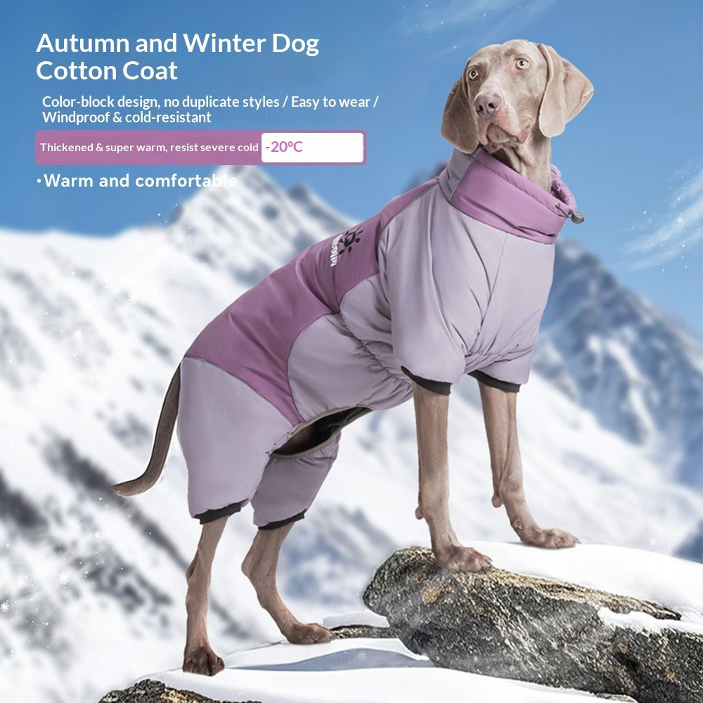New Winter Waterproof Thickened Full-cover Large dog Four-leg Cotton Jacket