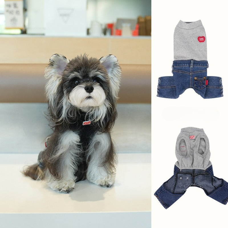 pet dog Clothes Fall Winter Collection Small Dogs Teddy Bichon Pomeranian One Piece