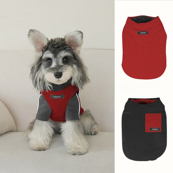 Fall & Winter Color-Block Dog Cotton Vest – Warm Small-Dog Jacket