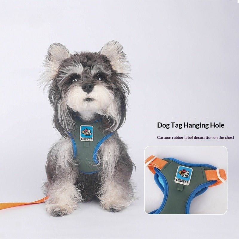 New dog Harness Color Block dog Harness Large Dogs Breathable dog Leash Wholesale