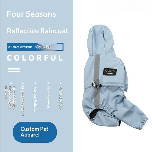 Reflective Waterproof Dog Raincoat – Leash-Friendly Jacket
