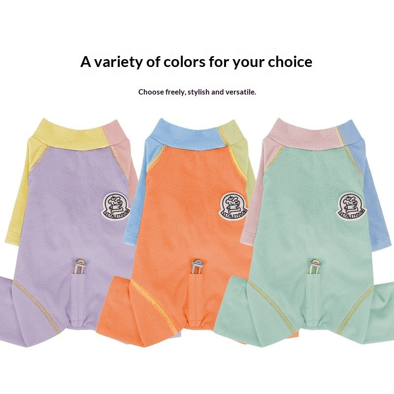 pet Clothing Fall Winter Color Match Four Leg Warm Undershirt Bichon Schnauzer Inner Wear