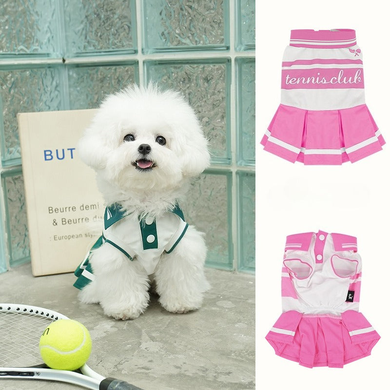 2026 Spring Summer New pet Clothes College Style dog Tennis Bichon Pomeranian Puppy Clothes Factory