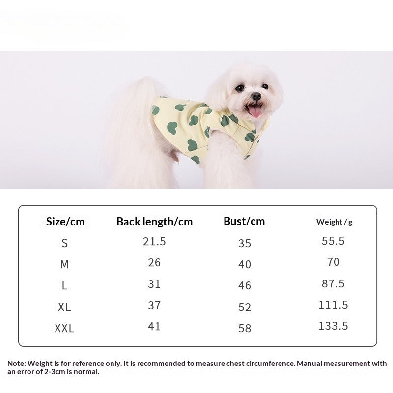 New dog Clothes Thickened Warm Teddy Corgi Windproof Vest Fall Winter Collection pet Cotton Jacket