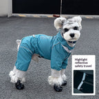 pet Raincoat Fall Winter Windproof Waterproof Four Leg Outdoor Windbreaker Schnauzer Bichon One Piece Walking