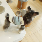 Fall Winter dog Striped Lapel Sweater Warm Teddy pet Clothes