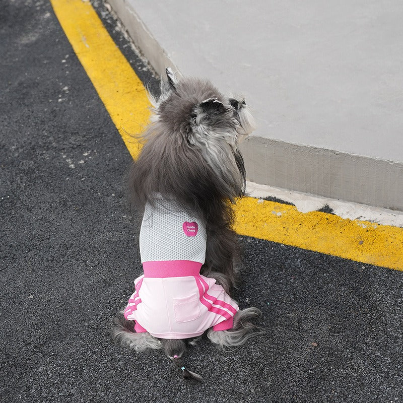 2026 Spring Summer New dog Clothes Mesh Breathable pet Clothes Tennis Sports Four Leg Base Layer