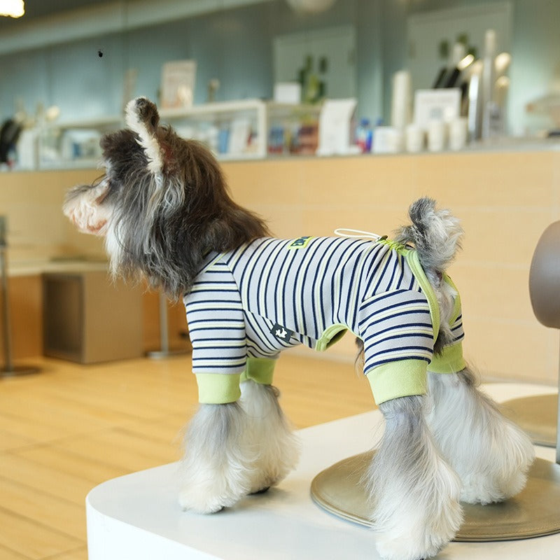 Striped Casual Four Leg Base Layer Small Dogs pet Clothing Schnauzer dog Clothes Fall Winter Collection