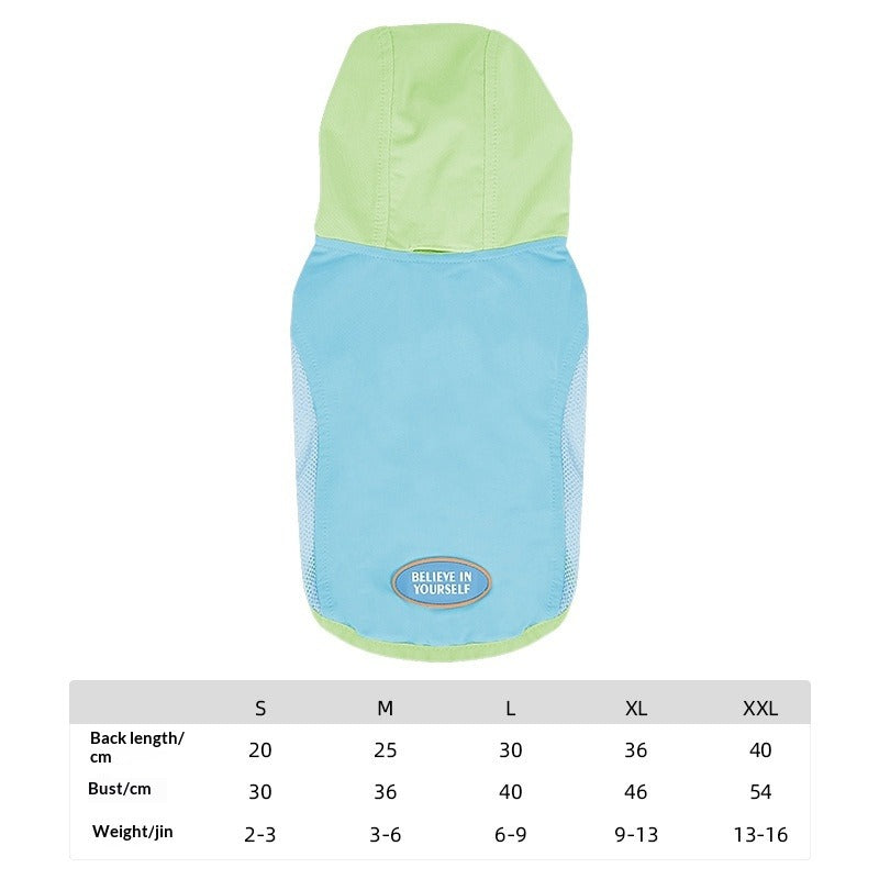 dog Spring Summer Cool Touch Vest Schnauzer pet Bichon Color Block Hooded Wholesale