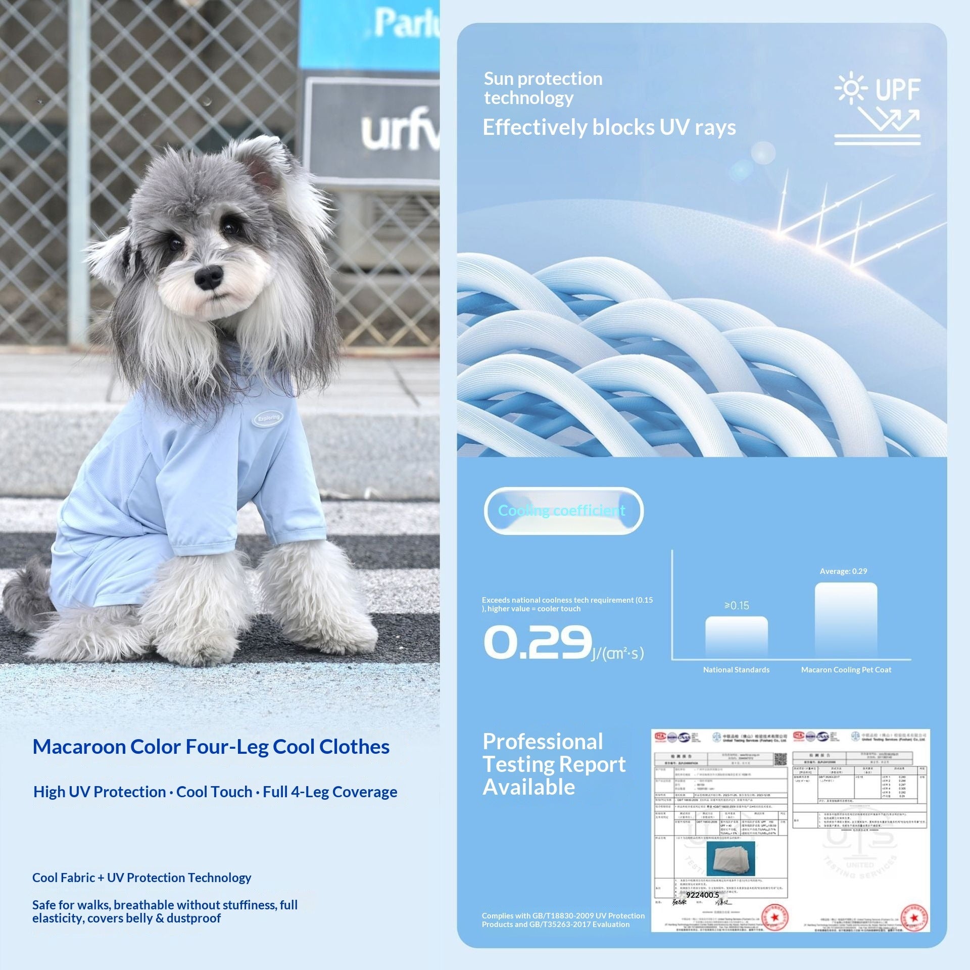 pet Four Leg Summer Cool Touch Stain Resistant Small to Medium Dogs Outdoor
