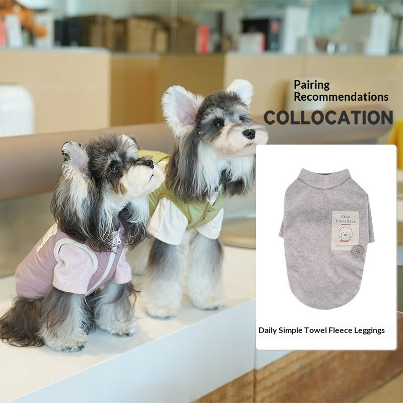New Arrival pet Clothes Fall Winter dog Warm Simple Outerwear Vest Leash Bichon